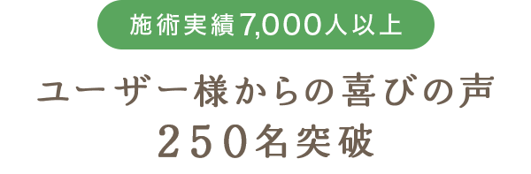 ユーザー様からの喜びの声250名突破