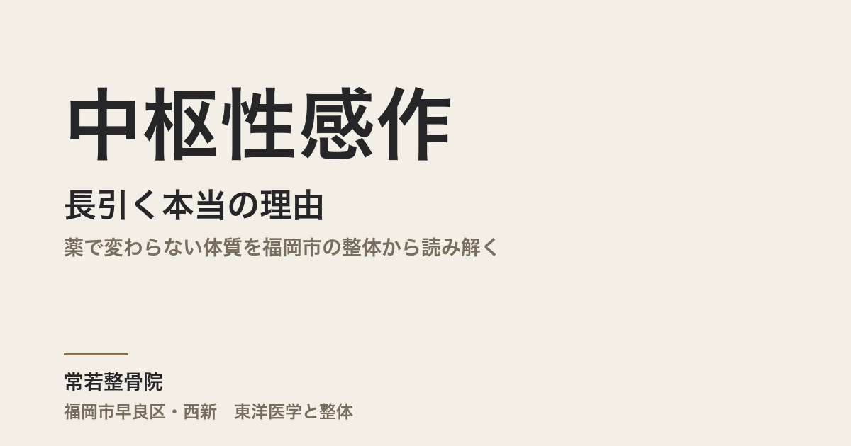 中枢性感作が長引く本当の理由｜薬で変わらない体質を福岡市の整体から読み解く