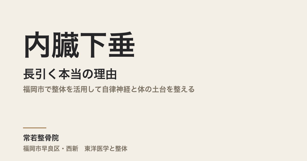 内臓下垂が長引く本当の理由|福岡市で整体を活用して自律神経と体の土台を整える
