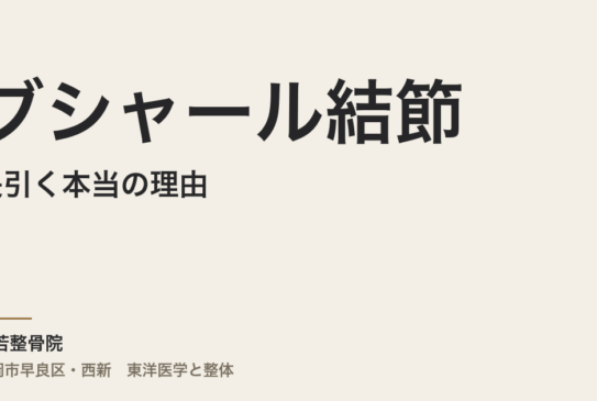 ブシャール結節が長引く本当の理由｜福岡市・常若整骨院が整体と東洋医学でできること