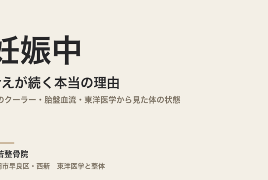 妊娠中の冷えが続く本当の理由｜夏のクーラー・胎盤血流・東洋医学から見た体の状態｜福岡市