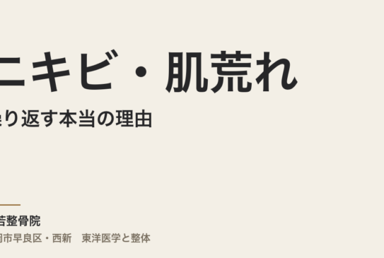 ニキビ・肌荒れが繰り返す本当の理由｜福岡市・常若整骨院で自律神経と腸内環境から整える