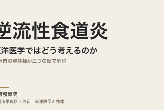 逆流性食道炎を東洋医学ではどう考えるのか｜福岡市の整体師が三つの証で解説