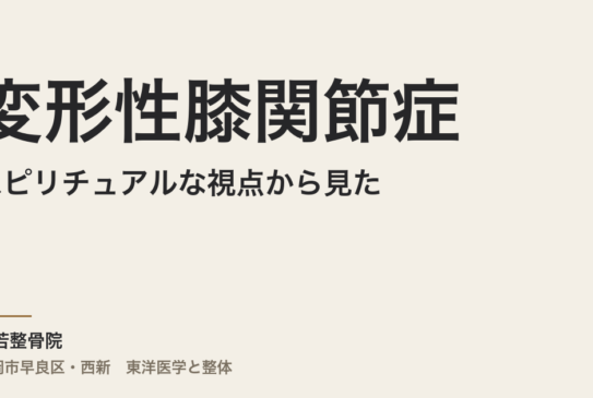 スピリチュアルな視点から見た変形性膝関節症