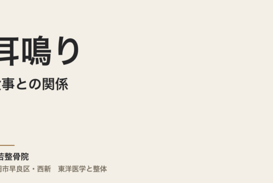 食事と耳鳴りの関係