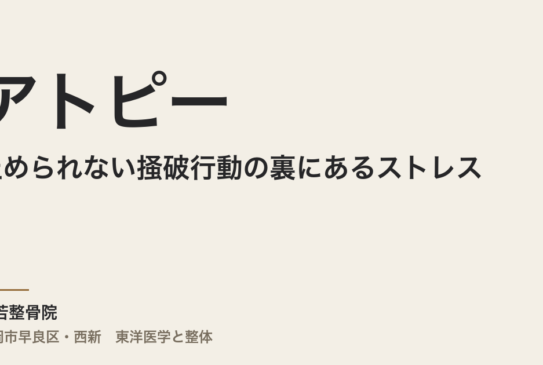 止められない掻破行動の裏にあるストレス – アトピーの心理的側面と根本解決法