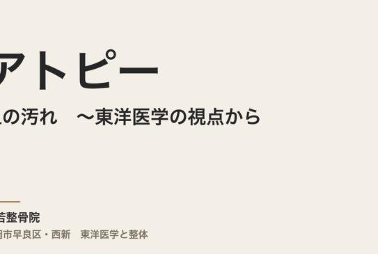 アトピーと血の汚れ　〜東洋医学の視点から〜