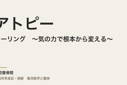 アトピーとヒーリング　～気の力で根本から変える～