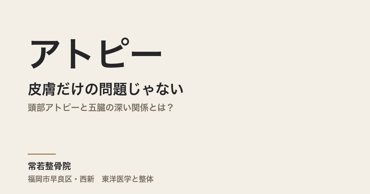 アトピーは皮膚だけの問題じゃない|頭部アトピーと五臓の深い関係とは?