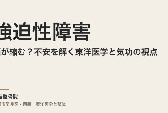 強迫性障害で脳が縮む？不安を解く東洋医学と気功の視点