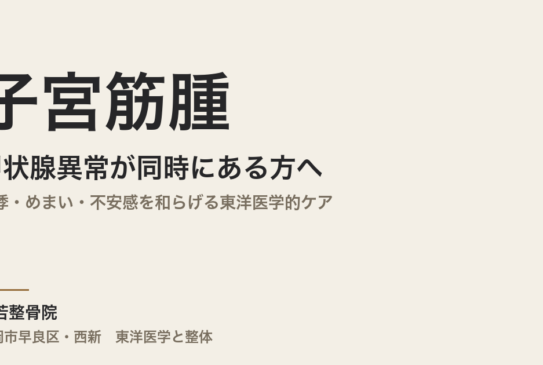 子宮筋腫と甲状腺異常が同時にある方へ｜動悸・めまい・不安感を和らげる東洋医学的ケア