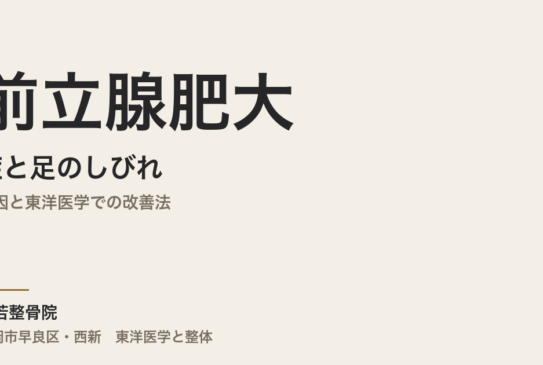 前立腺肥大症と足のしびれ｜原因と東洋医学での改善法