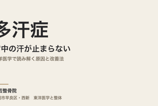 背中の汗が止まらないのは多汗症？｜東洋医学で読み解く原因と改善法