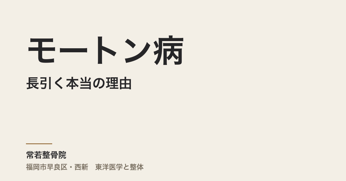 モートン病が長引く本当の理由｜福岡市・常若整骨院が東洋医学の視点で解説