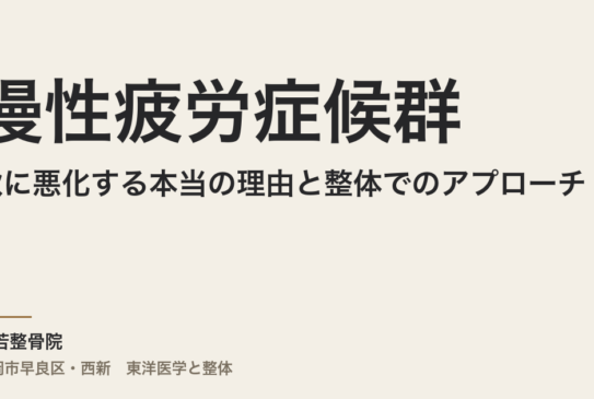 慢性疲労症候群が秋に悪化する本当の理由と整体でのアプローチ｜福岡市早良区 常若整骨院