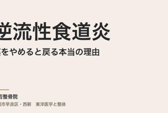 逆流性食道炎が薬をやめると戻る本当の理由｜福岡市・常若整骨院の整体と東洋医学の見立て