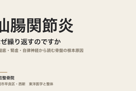 仙腸関節炎はなぜ繰り返すのですか｜骨盤底・腎虚・自律神経から読む骨盤の根本原因