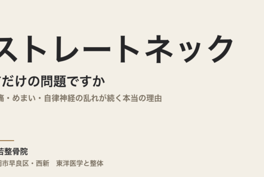 ストレートネックは首だけの問題ですか｜頭痛・めまい・自律神経の乱れが続く本当の理由