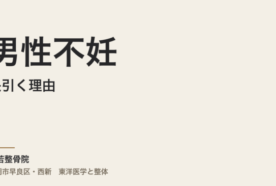 男性不妊が長引く理由──精子数・ED・射精障害を東洋医学で読む｜福岡市