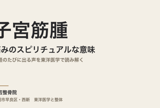 子宮筋腫の痛みのスピリチュアルな意味｜月経のたびに出る声を東洋医学で読み解く