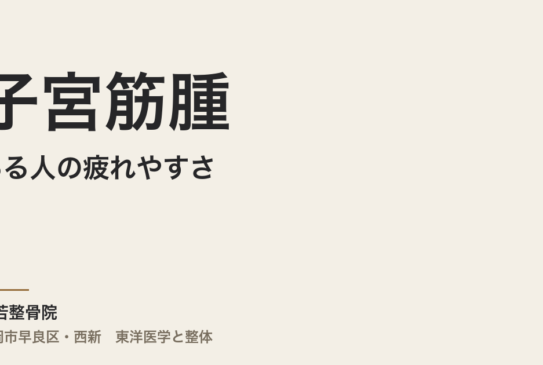 子宮筋腫がある人の疲れやすさ——なぜ、休んでも回復しないのか