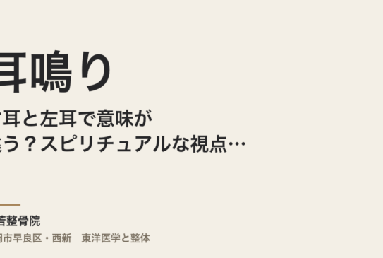 耳鳴りが長引くのはなぜですか｜自律神経と東洋医学から見る原因