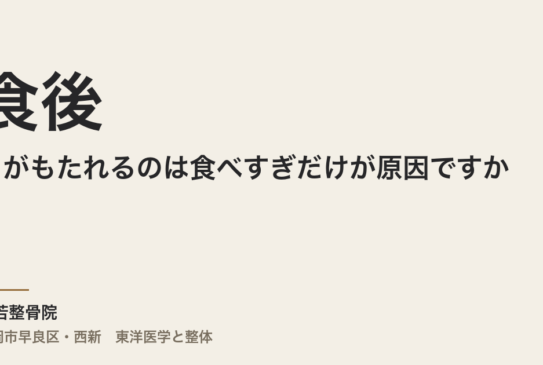 食後に胃がもたれるのは食べすぎだけが原因ですか