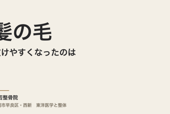 髪の毛が抜けやすくなったのは、ストレスが原因ですか