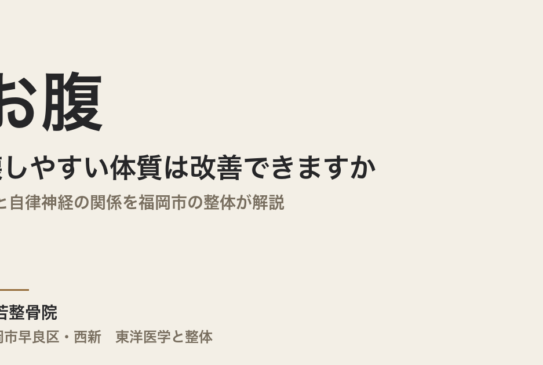 お腹を壊しやすい体質は改善できますか｜腸と自律神経の関係を福岡市の整体が解説