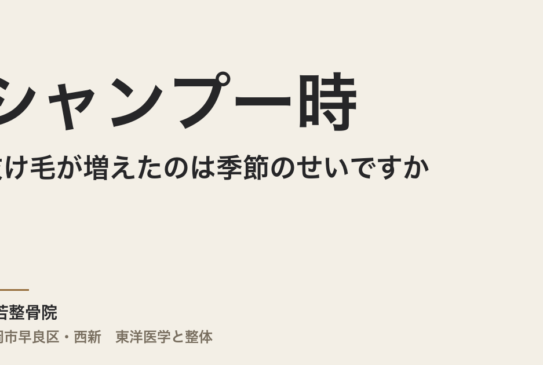 シャンプー時の抜け毛が増えたのは季節のせいですか