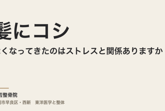 髪にコシがなくなってきたのはストレスと関係ありますか