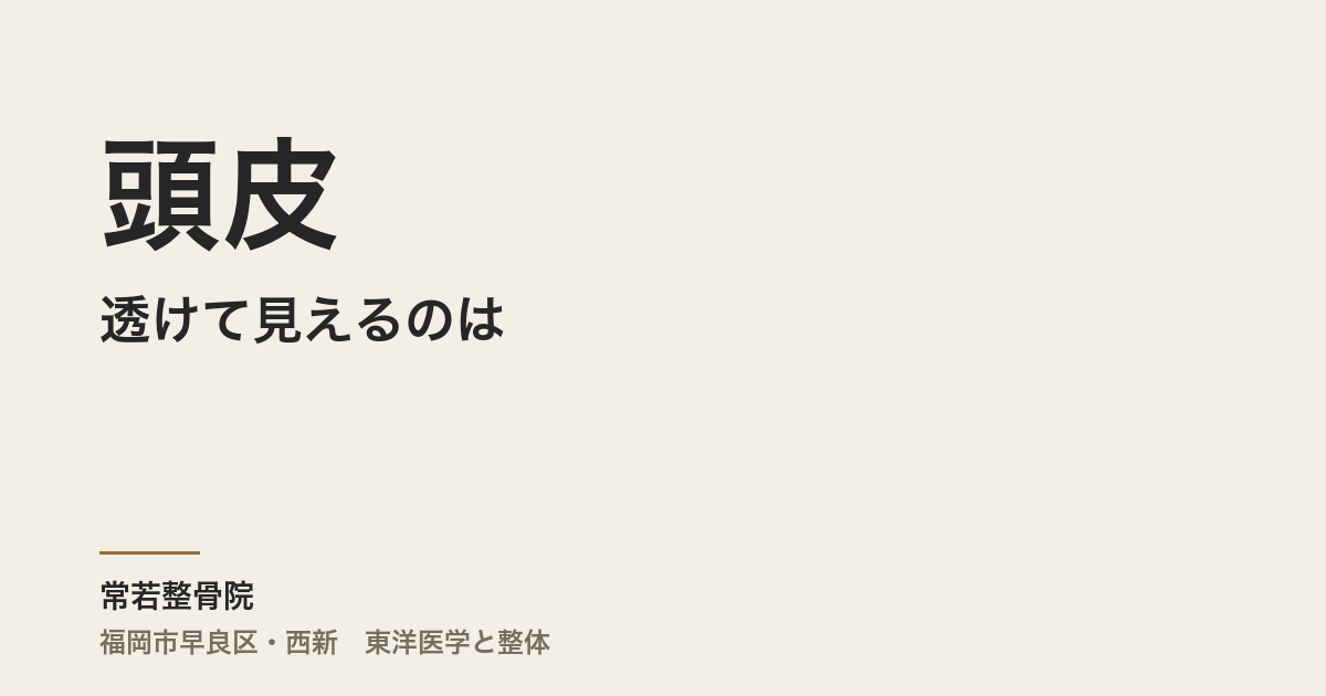 頭皮が透けて見えるのは、光の加減だけですか