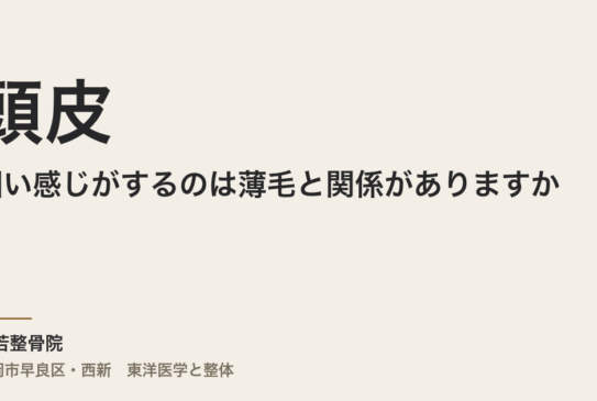 頭皮が固い感じがするのは薄毛と関係がありますか
