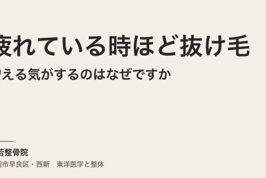 疲れている時ほど抜け毛が増える気がするのはなぜですか