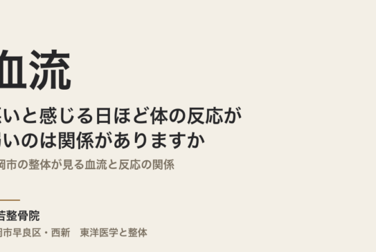 血流が悪いと感じる日ほど体の反応が弱いのは関係がありますか｜福岡市の整体が見る血流と反応の関係