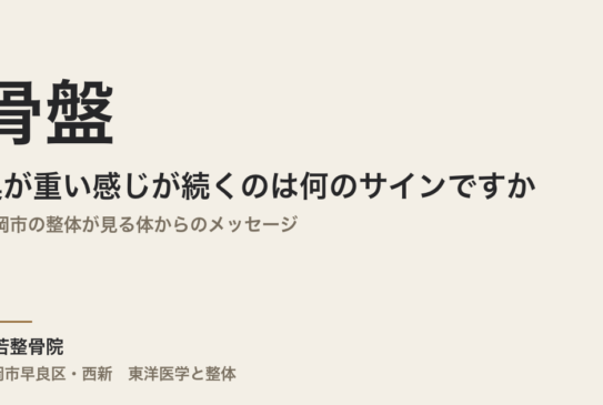 骨盤の奥が重い感じが続くのは何のサインですか｜福岡市の整体が見る体からのメッセージ